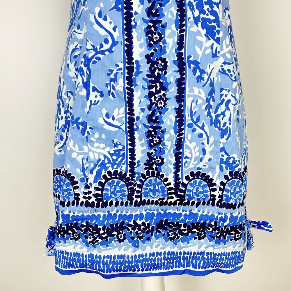 Lilly Pulitzer Mila Stretch Shift Dress Blue Peri Turtley Awesome Scoop Back 4 - Picture 5 of 8